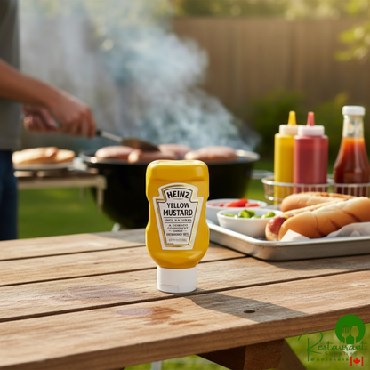 Heinz 13 oz. Upside Down Yellow Mustard Squeeze Bottle - 16/Case