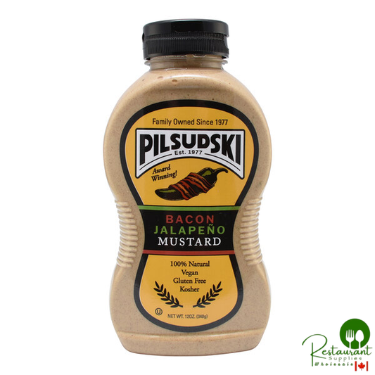 Pilsudski 12 oz. Bacon Jalapeno Mustard Squeeze Bottle - 12/Case