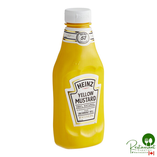 Heinz Yellow Mustard Squeeze Bottle 12.75 oz. - 16/Case