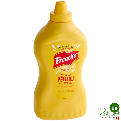 French's Classic Yellow Mustard Squeeze Bottle 30 oz. - 12/Case