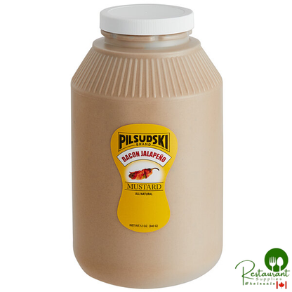 Pilsudski 1 Gallon Bacon Jalapeno Mustard - 4/Case