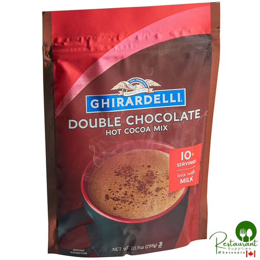 Ghirardelli Double Chocolate Hot Cocoa Mix 10.5 oz. - 6/Case