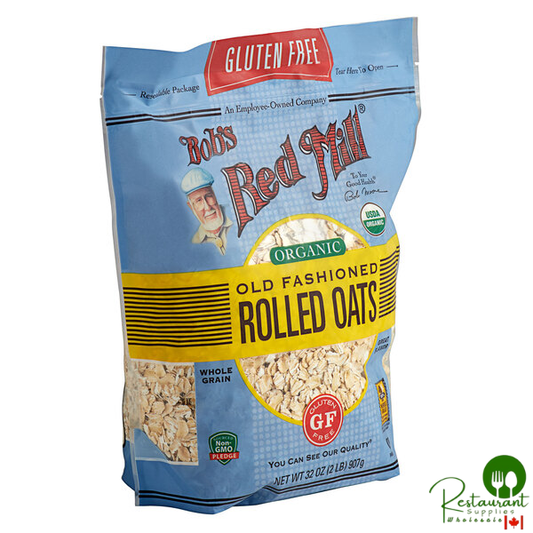 Bob's Red Mill 32 oz. Organic Gluten-Free Whole Grain Rolled Oats - 4/Case