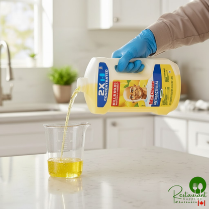 Mr. Clean 06894 64 fl. oz. 2X Concentrated Antibacterial Multi-Surface Cleaner with Lemon Scent - 4/Case