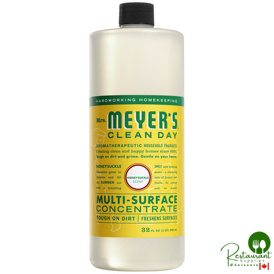 Mrs. Meyer's Clean Day 353156 32 fl. oz. Honeysuckle All Purpose Multi-Surface Cleaner Concentrate - 6/Case
