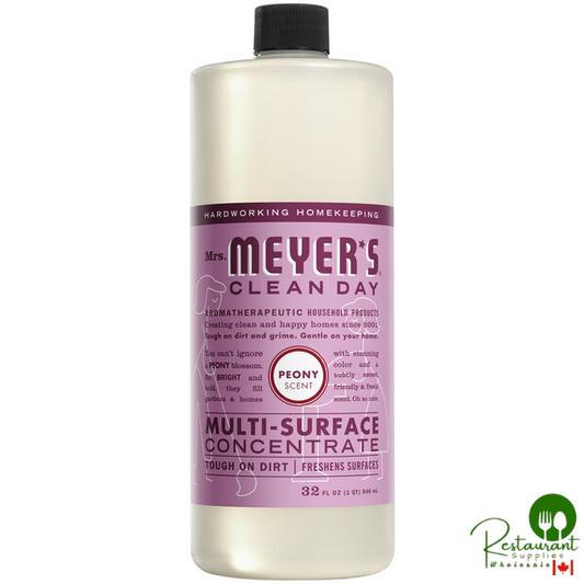 Mrs. Meyer's Clean Day 316567 32 fl. oz. Peony All Purpose Multi-Surface Cleaner Concentrate - 6/Case
