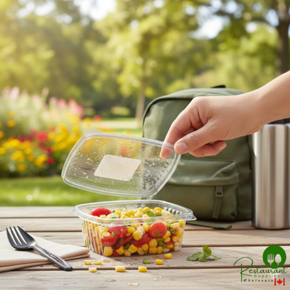 Stalk Market Rectangular Clear PLA Hinged Deli Container 12 oz. - 300/Case