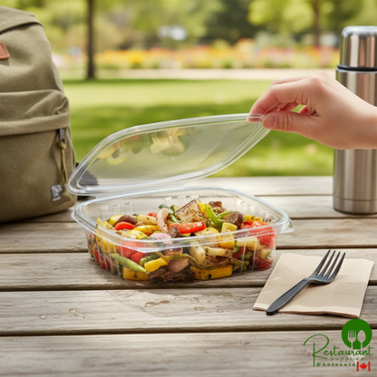 Stalk Market Rectangular Clear PLA Hinged Deli Container 24 oz. - 200/Case