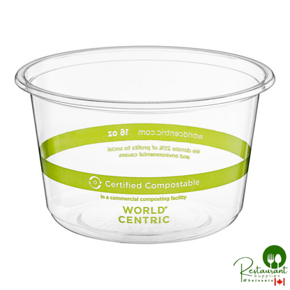 World Centric 16 oz. Compostable Clear PLA Deli Container - 1,000/Case
