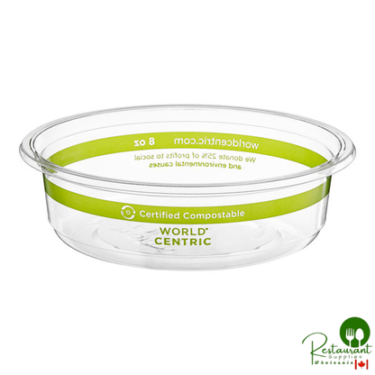 World Centric 8 oz. Compostable Clear PLA Deli Container - 1,000/Case