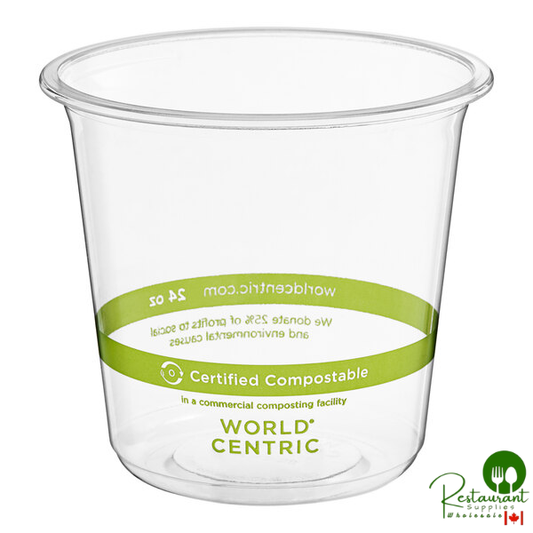 24 oz. Compostable Clear PLA Deli Container - 500/Case