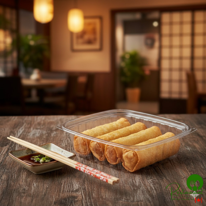 World Centric 24 oz. Compostable Rectangular Clear PLA Deli Container - 600/Case