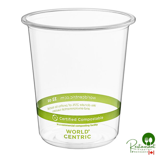 32 oz. Compostable Clear PLA Deli Container - 500/Case