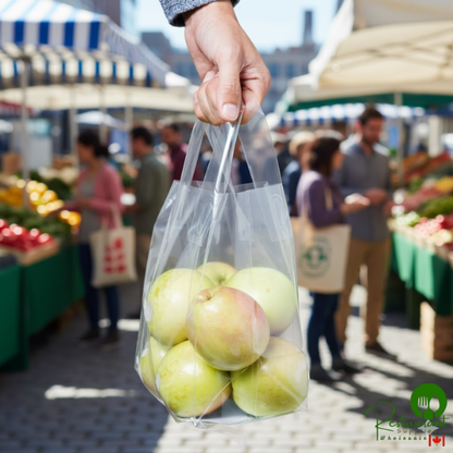 Inno-Pak 6 3/4" x 4 3/4" x 8 1/2" Polypropylene Soft Loop Handle Bag with Insert - 200/Case