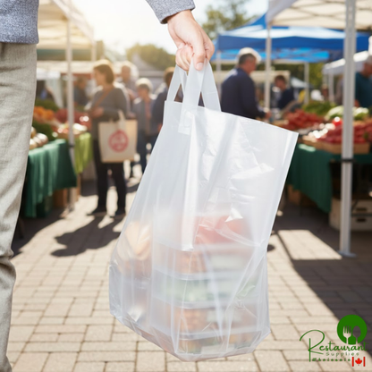 12" x 9" x 17" Polyethylene Soft Loop Handle Bag - 250/Case