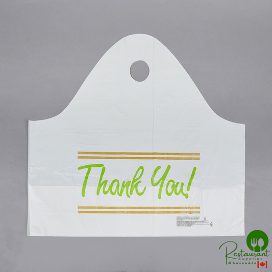 LK Packaging LK Packaging Plastic "Thank You" 24" x 11" x 20" Take Out Bag with Wave Handle - 250/Box