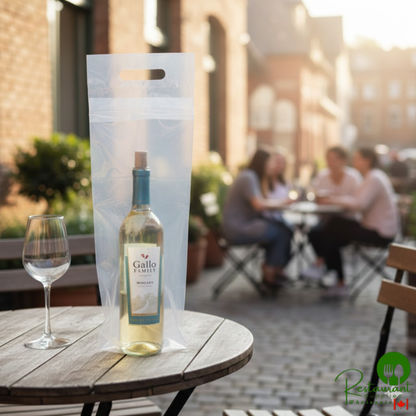 7" x 19" Sealable Plastic Wine To-Go Bag - 250/Case