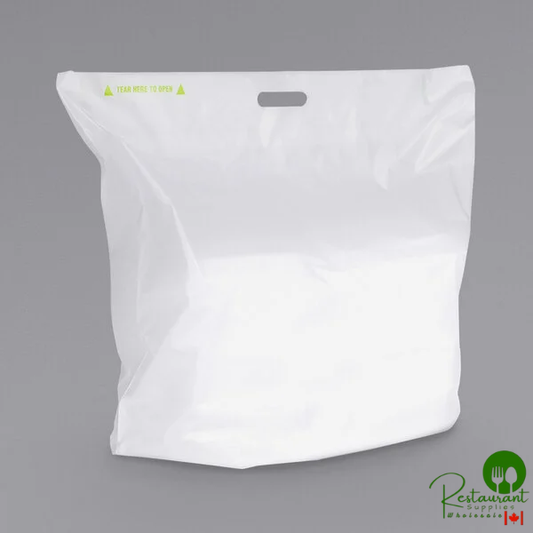 Fast Take Tamper-Evident White HDPE Carry Out Bag - 24" x 20" - 250/Case
