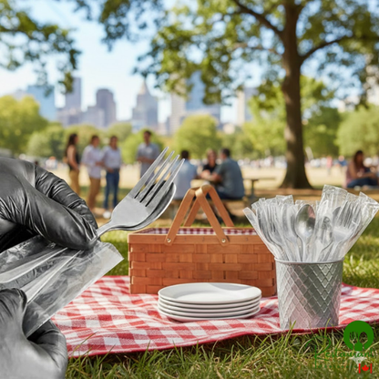 3" x 11" Disposable Plastic Silverware Bag - 1,250/Roll