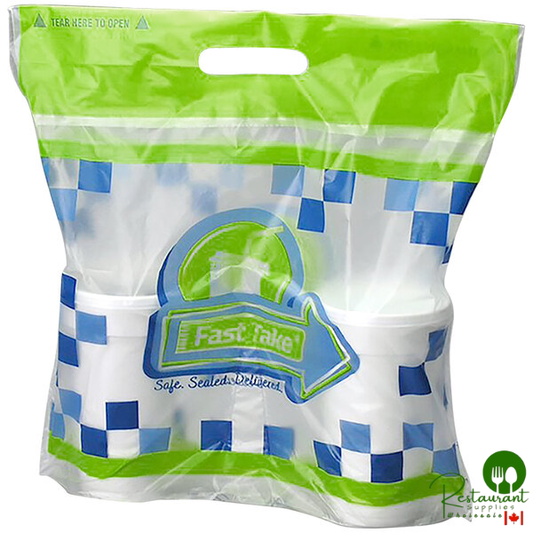 Fast Take Tamper-Evident Printed HDPE 2 Drink Beverage Carrier - 1,000/Case