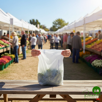 LK Packaging 15" White HDPE Wet Pack Grocery Bag - 500/Box