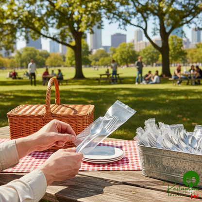 3" x 8" Disposable Plastic Silverware Bag - 1,750/Roll