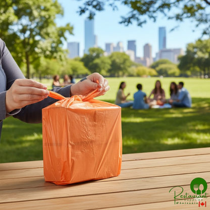 LK Packaging 1/6 Size Orange Medium-Duty T-Shirt Bag - 1,000/Case