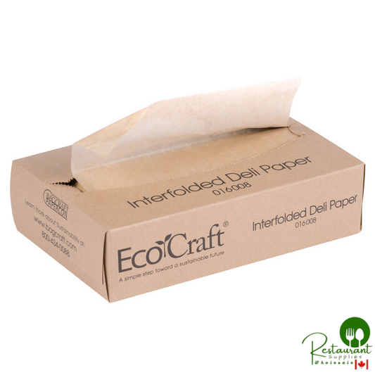 Bagcraft Packaging 016008 8" x 10 3/4" EcoCraft Interfolded Deli Wrap - 6,000/Case