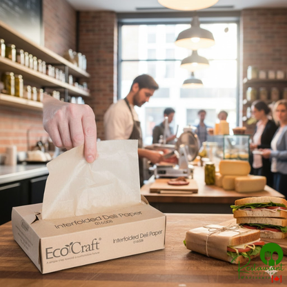 Bagcraft Packaging 016008 8" x 10 3/4" EcoCraft Interfolded Deli Wrap - 6,000/Case