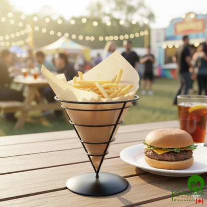 Bagcraft Packaging 300107 7" x 6 3/4" EcoCraft Kraft Wire Cone Basket Liner / Deli Wrap / Double Open Bag - 2,000/Case