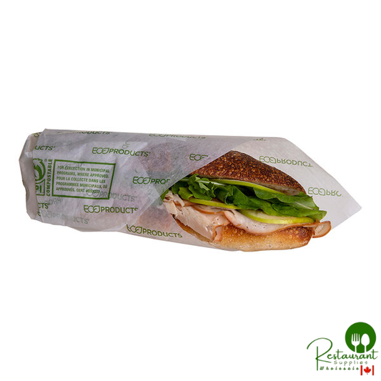 12" x 12" White Compostable Deli Sandwich Wrap Paper - 5,000/Case