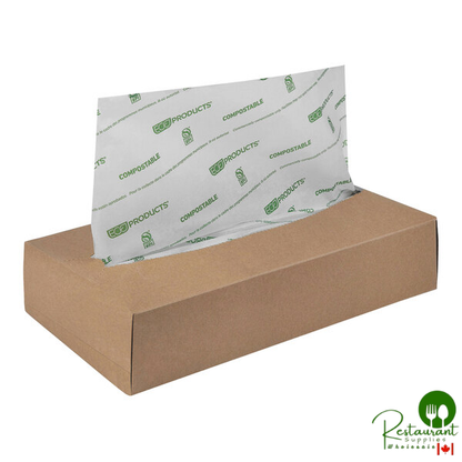 10" x 10 3/4" White Interfolded Compostable Dry Waxed Deli Wrap Paper - 6,000/Case