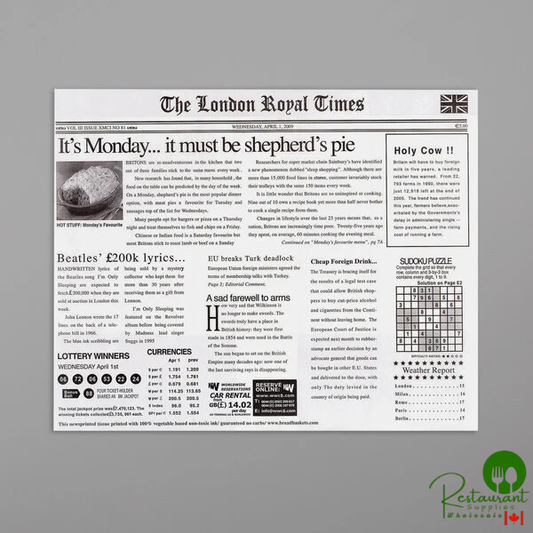 Get Enterprises 4-TL1215 15" x 12" London Newsprint Liner - 1,000/Case