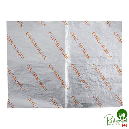 Bagcraft 10 1/2" x 14" "Cheeseburger" Insulated Honeycomb Foil Sandwich Wrap - 2,000/Case