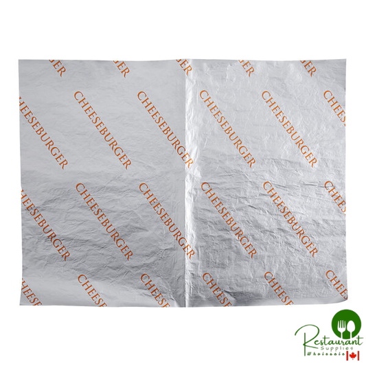 Bagcraft 10 1/2" x 14" "Cheeseburger" Insulated Honeycomb Foil Sandwich Wrap - 2,000/Case