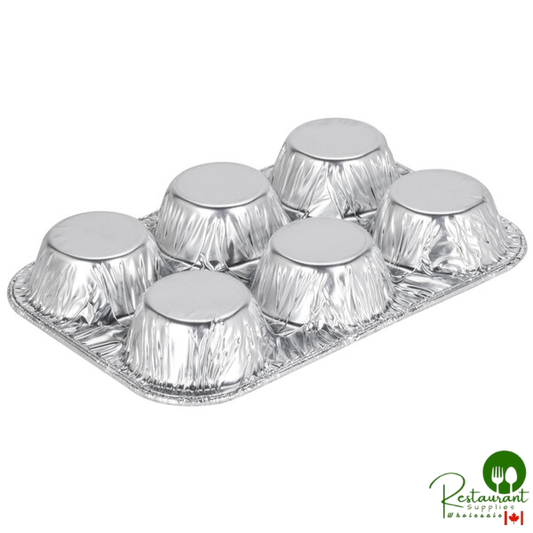 D&W Fine Pack E14 6 Cavity Standard Foil Muffin Pan - 500/Case