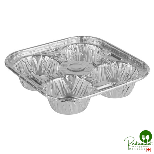 D&W Fine Pack 19430 4 Cavity Foil Texas / Jumbo Muffin Pan - 250/Case