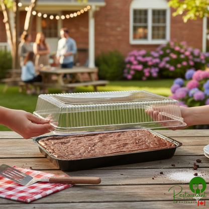 Durable Packaging High Dome Plastic Cover for 1/4 Sheet Cake Pan - 100/Case