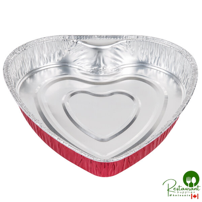 Durable Packaging 9701V Heart Shaped Foil Bake Pan - 100/Case