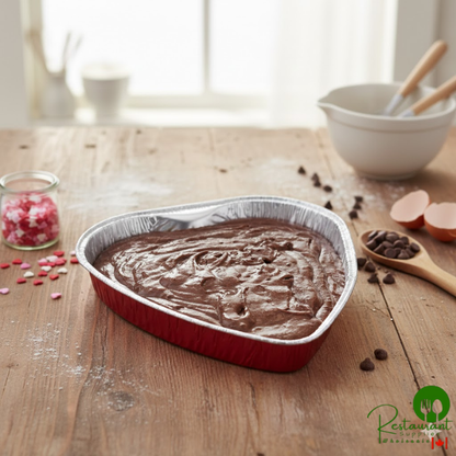 Durable Packaging 9701V Heart Shaped Foil Bake Pan - 100/Case