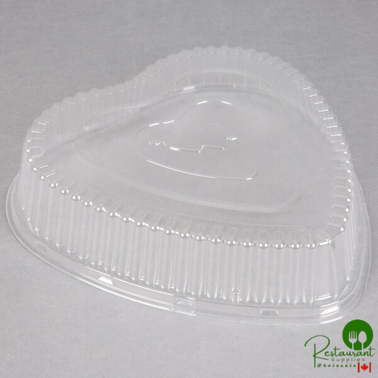 Durable Packaging P9701V Clear Dome Lid for Heart Shaped Foil Bake Pan - 100/Case