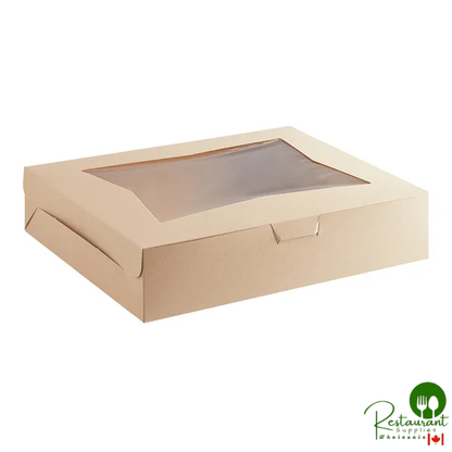 19" x 14" x 4" Kraft Half Sheet Window Cake / Bakery Box By Prime - 50/Case