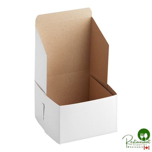 6" x 6" x 4" White Customizable Cake / Bakery Box By Prime - 250/Bundle