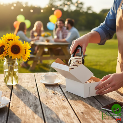 6" x 4 1/2" x 2 3/4" White Customizable Bakery Box By Prime - 250/Bundle