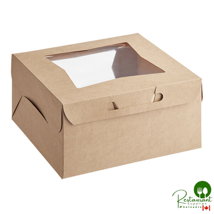 10" x 10" x 5" Kraft Window Cake / Bakery Box By Prime- 150/Bundle