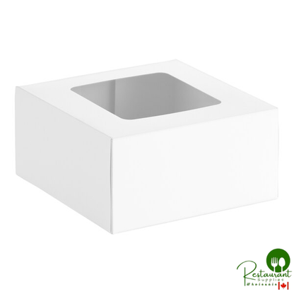 10" x 10" x 5" White Auto-Popup Window Cake / Bakery Box By Prime - 100/Case