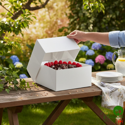 10" x 10" x 5" White Auto-Popup Window Cake / Bakery Box By Prime - 100/Case