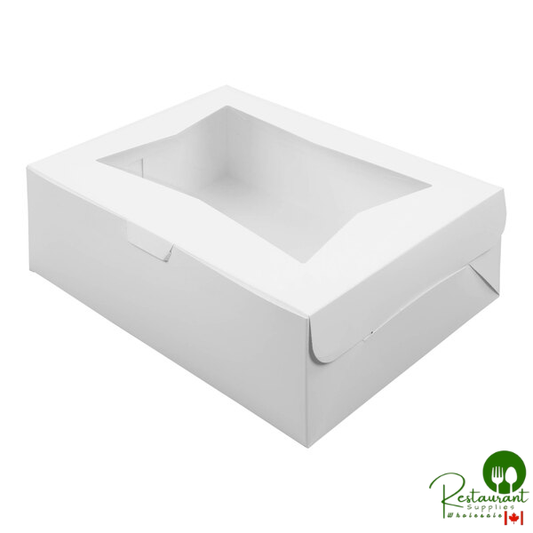 19" x 14" x 6 1/2" White Half Sheet Window Cake / Bakery BoxBy Prime - 50/Case
