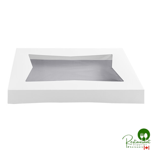 26 1/2" x 18 5/8" x 3" White Auto-Popup Window Full Sheet Cake / Bakery Box Top By Prime- 50/Cas