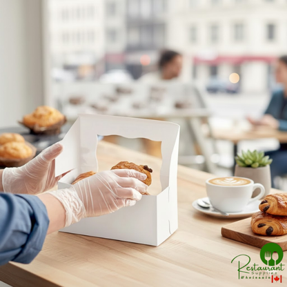 8" x 4" x 4" White Window Cupcake / Bakery Box By Prime- 100/Bundle